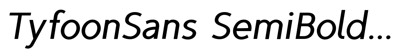 TyfoonSans SemiBold Italic